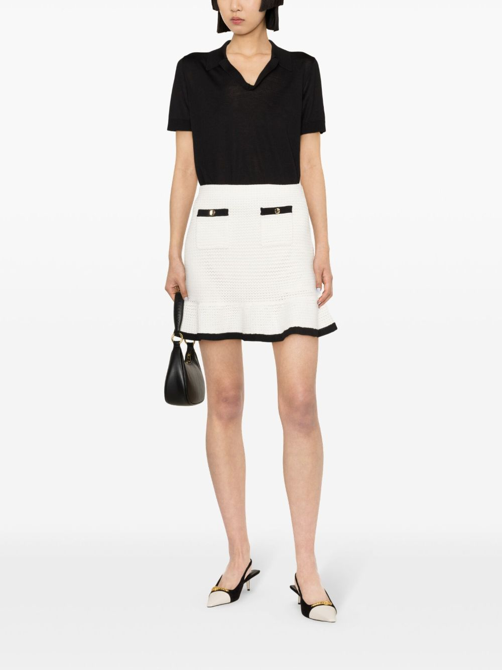 [Self - portrait] Midi skirt SS24 SS24-217SKWHITE