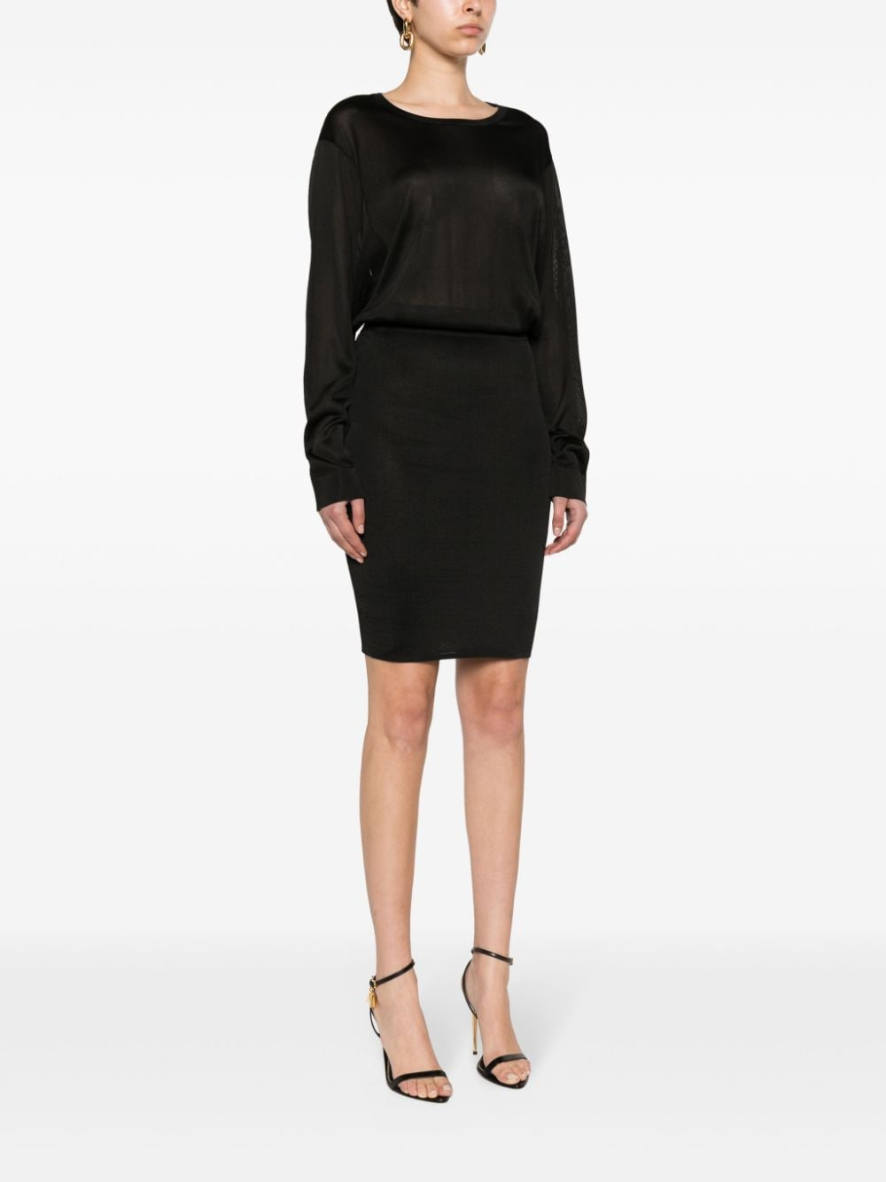 [Saint Laurent] Long sleeve dress SS24 776019Y76LT1000