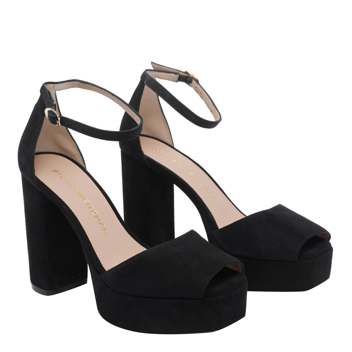 [Stuart Weitzman] Pumps SS26 SN123 SABRINA ANKLE-STRAP PLATFORMSUEBLK