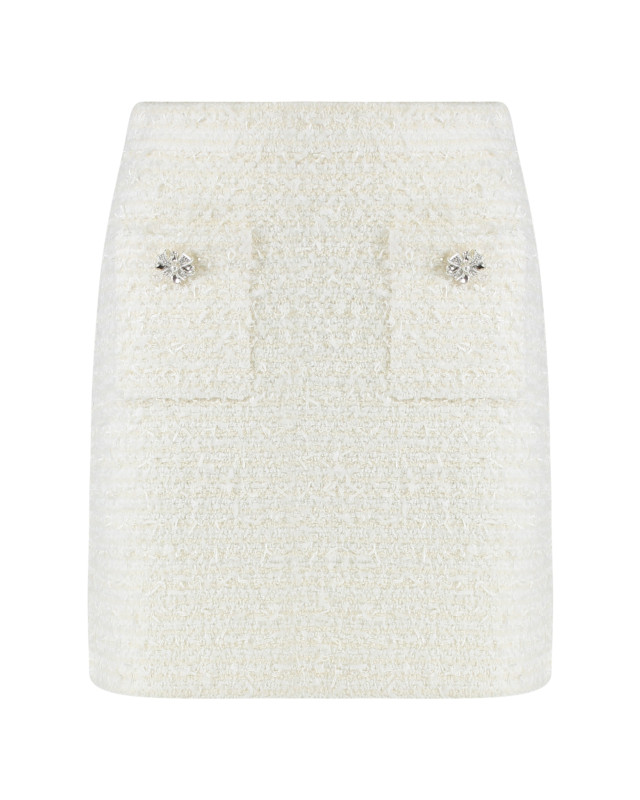 [SELF PORTRAIT] Mini skirt FW25 AW25028SKC_CREAM