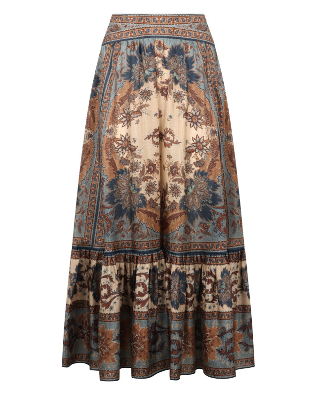 [Zimmermann] Long skirt FW25 3479SSS253_BLCMINFLO