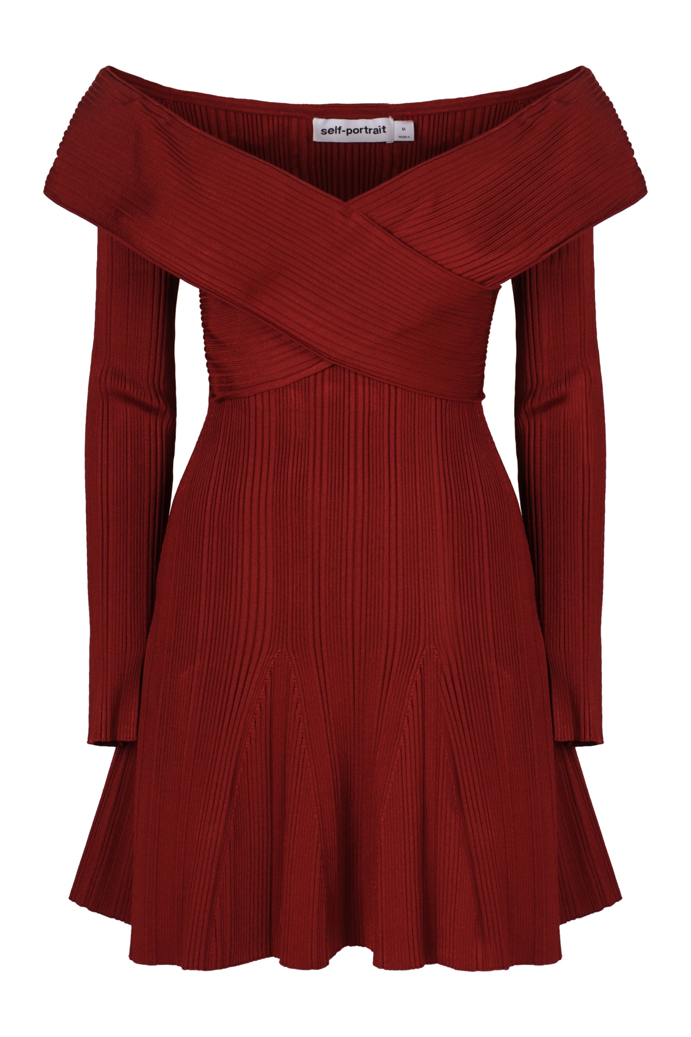 [SELF PORTRAIT] Long sleeve dress SS26 RS26011SABU_BURGUNDY