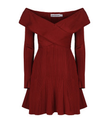 [SELF PORTRAIT] Long sleeve dress SS26 RS26011SABU_BURGUNDY