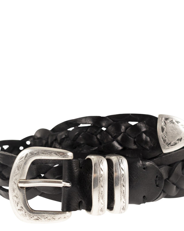 [ALBERTO LUTI] Belt SS26 TRECCIA GIULIA NERO