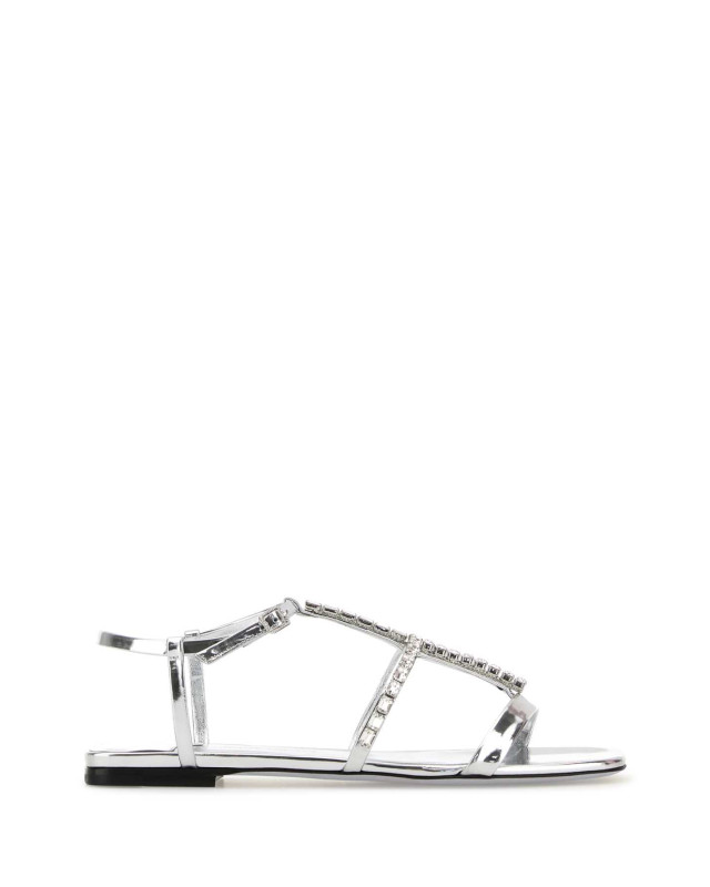 [Jimmy Choo] Sandals SS26 GWYNFLATIOX SILVERCRYSTAL