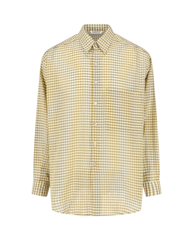 [AURALEE] Shirts Long Sleeve FW26 A26SS01GCMUSTARD GINGHAM CHECK