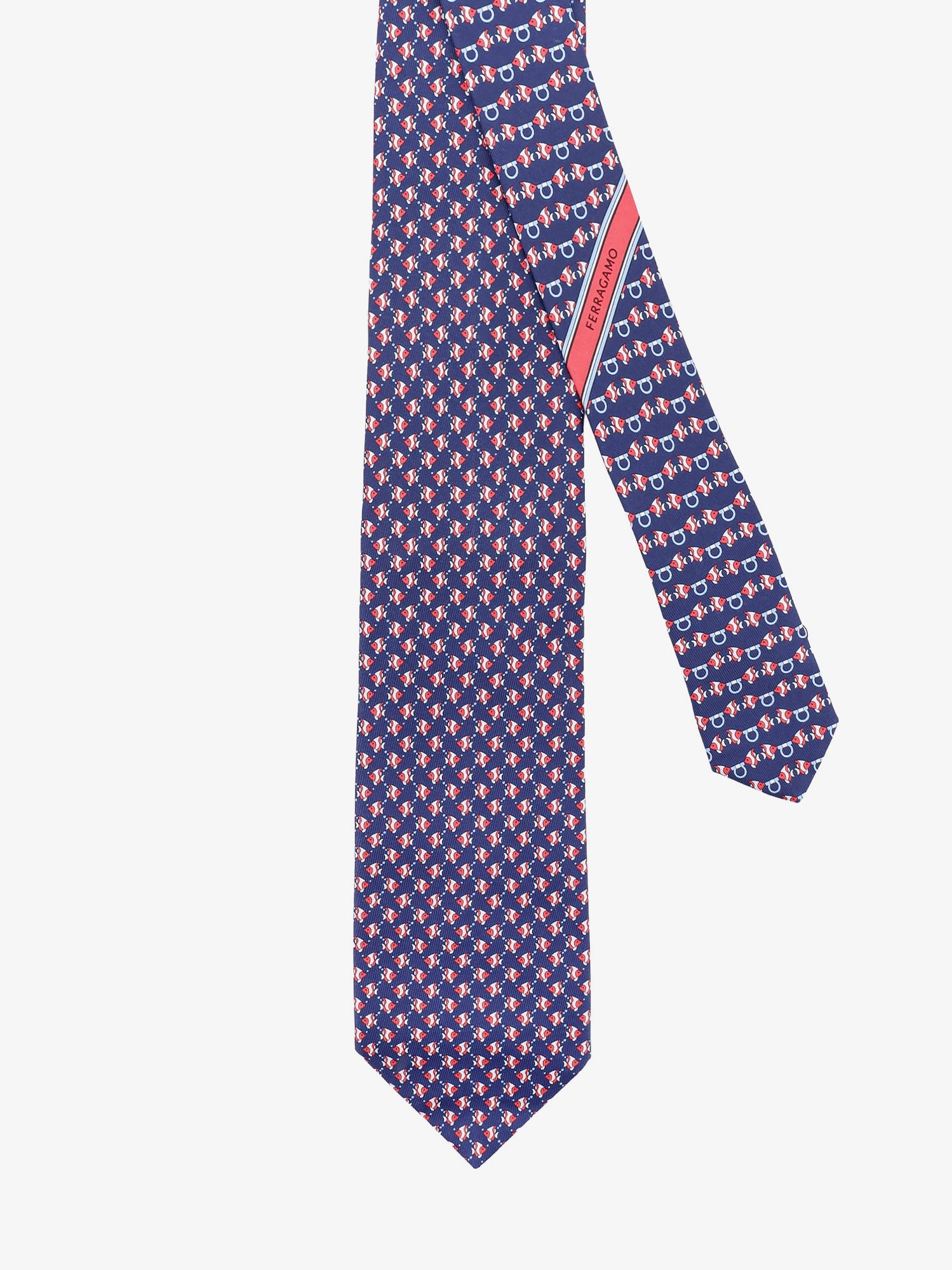[Ferragamo] Tie FW26 351442794550BLUSCUROROSSO