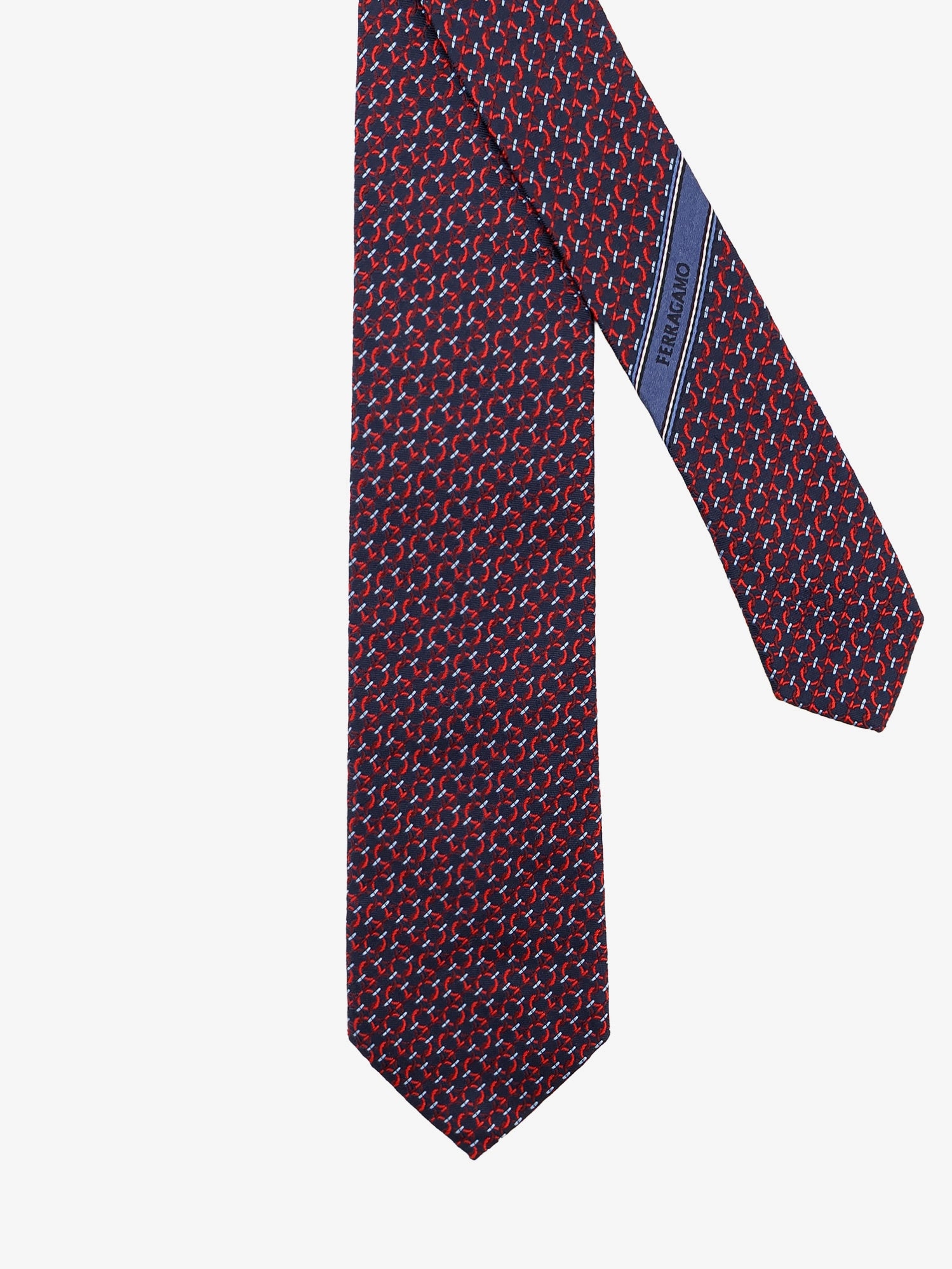 [Ferragamo] Tie FW26 351420794432NAVYROSSO