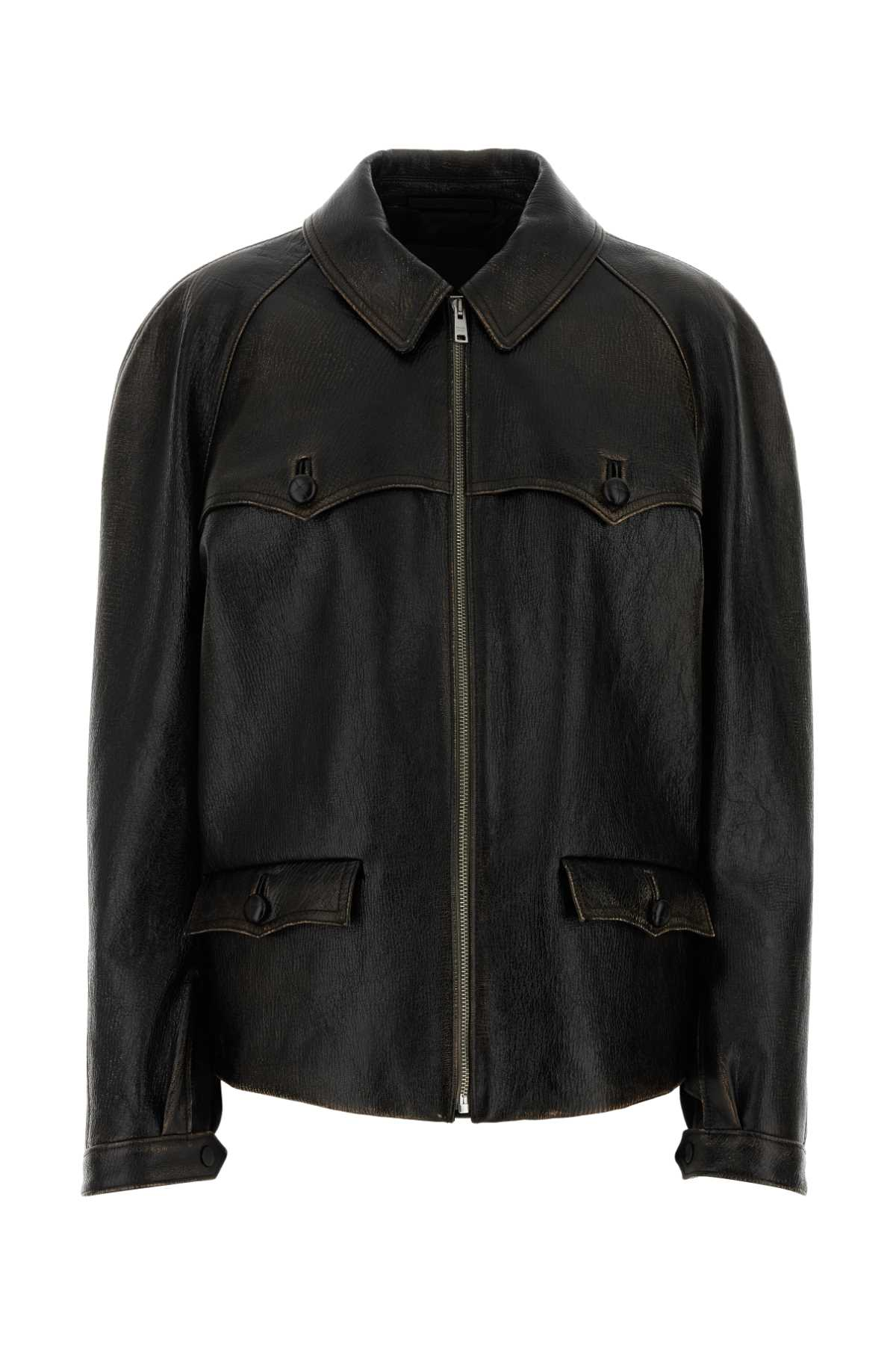 [Prada] Leather Jacket SS26 58A261SOOO18OL F0002