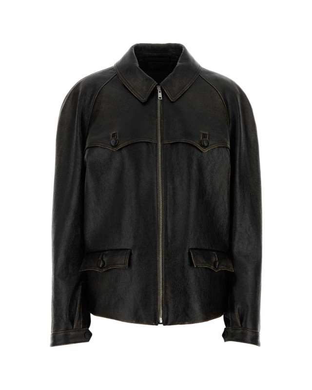 [Prada] Leather Jacket SS26 58A261SOOO18OL F0002