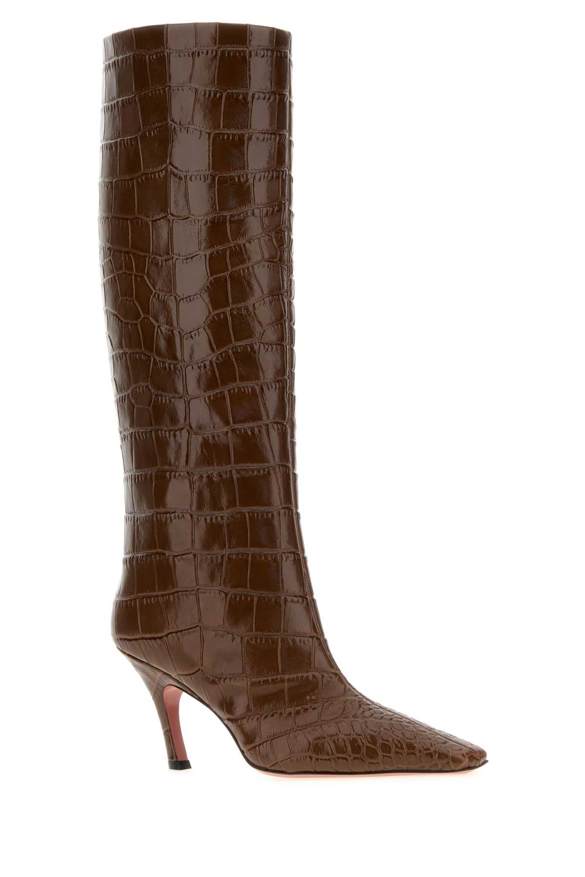 [Amina Muaddi] Boots SS26 MONABOOT80 BROWNPRINTE