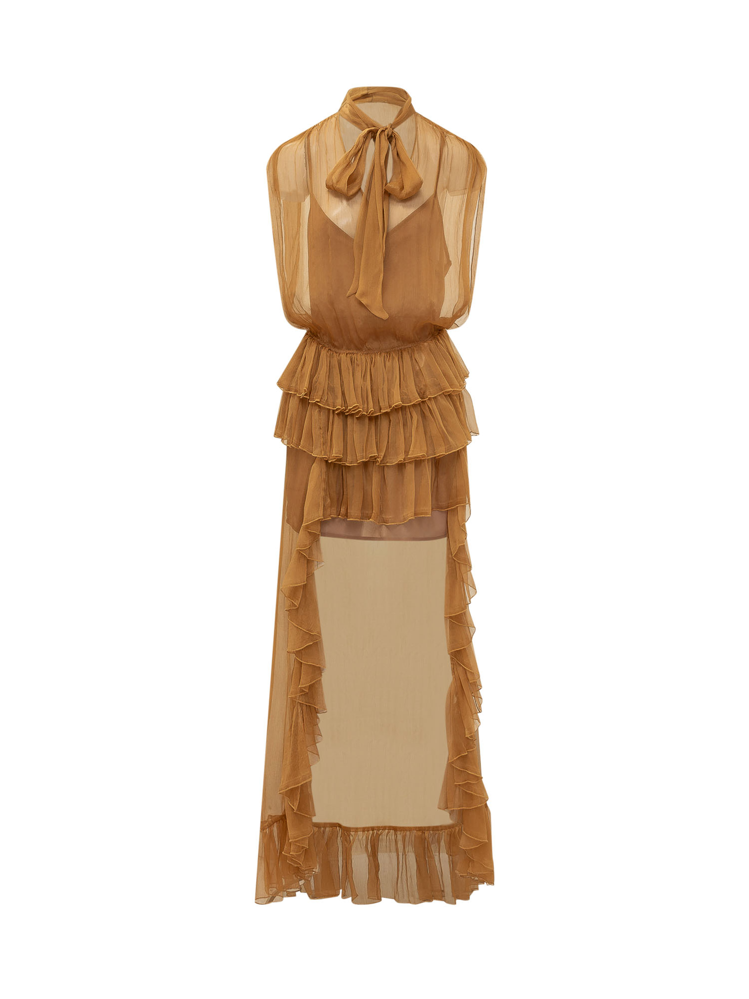 [ACTUALEE] Sleeveless dress SS26 05AB CARAMEL