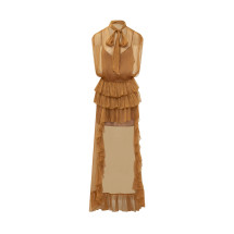 [ACTUALEE] Sleeveless dress SS26 05AB CARAMEL