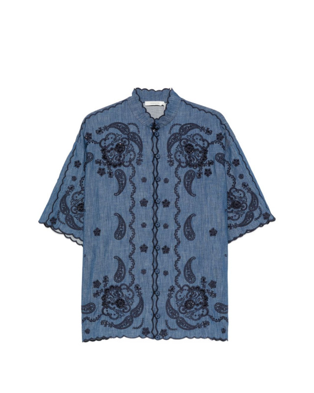 [Zimmermann] Shirts Short Sleeve FW26 8360TSS261RWBLU