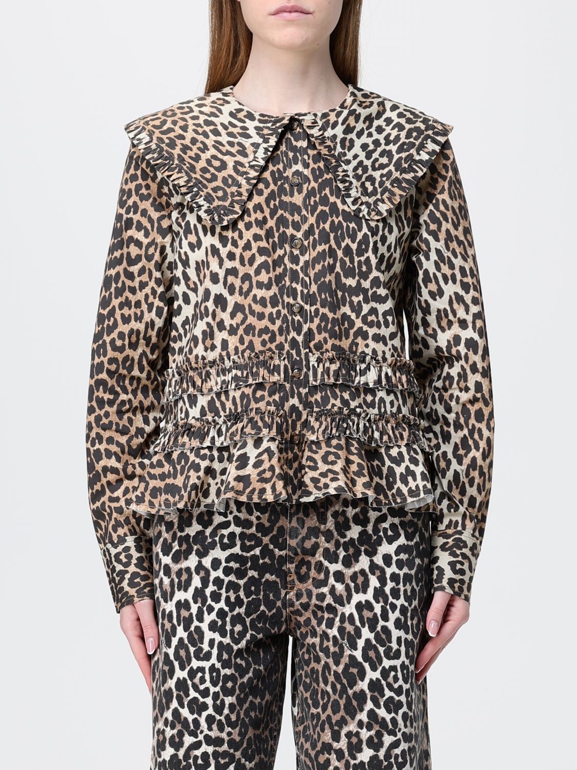 [GANNI] Shirts Long Sleeve SS26 A1040119 859