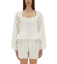 [MARINE SERRE] Shirts Long Sleeve SS25 WSI028A_UWOV0007WH10