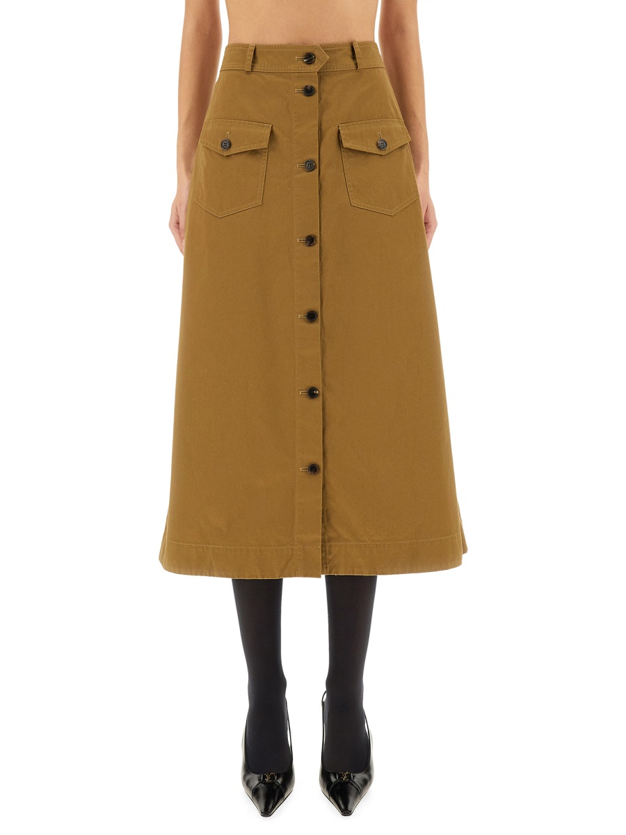 [Saint Laurent] Midi skirt SS25 817344_Y04VY2100