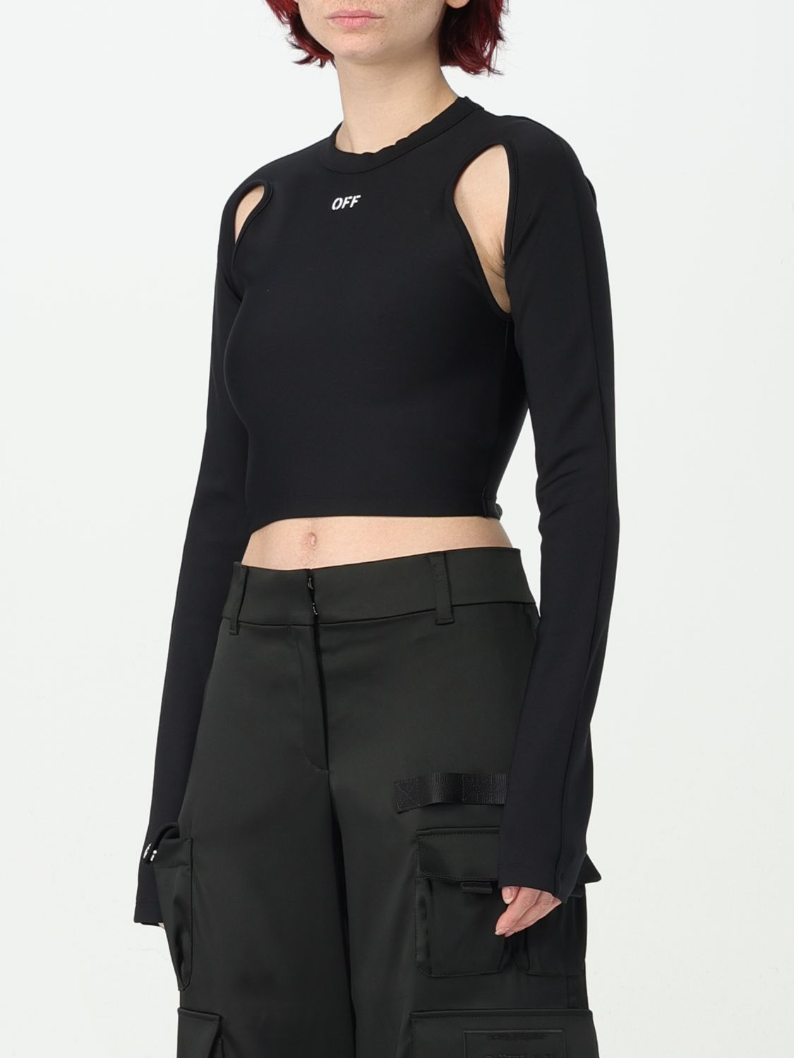 [Off-White] T-shirts Long Sleeve FW25 OWAD211C99JER001 1001