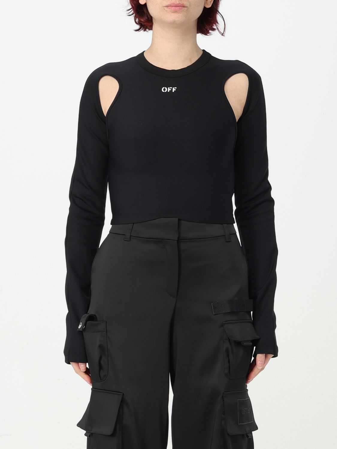 [Off-White] T-shirts Long Sleeve FW25 OWAD211C99JER001 1001
