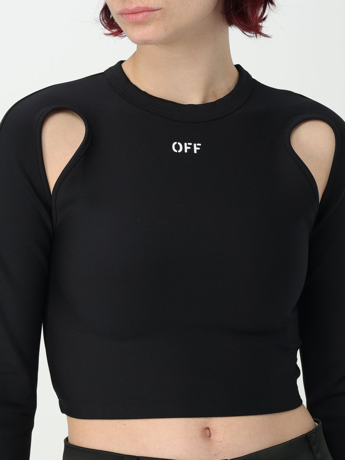 [Off-White] T-shirts Long Sleeve FW25 OWAD211C99JER001 1001