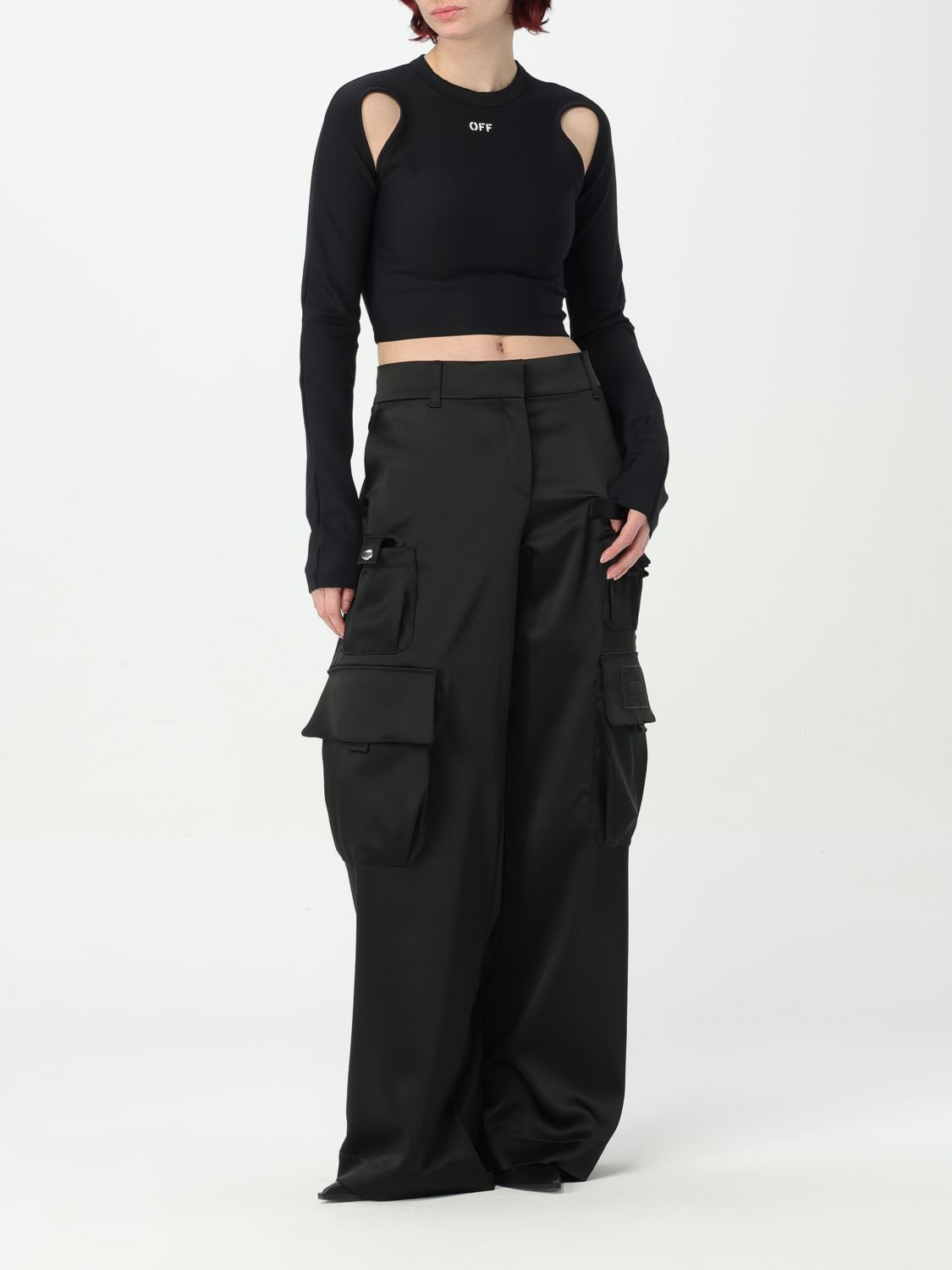 [Off-White] T-shirts Long Sleeve FW25 OWAD211C99JER001 1001
