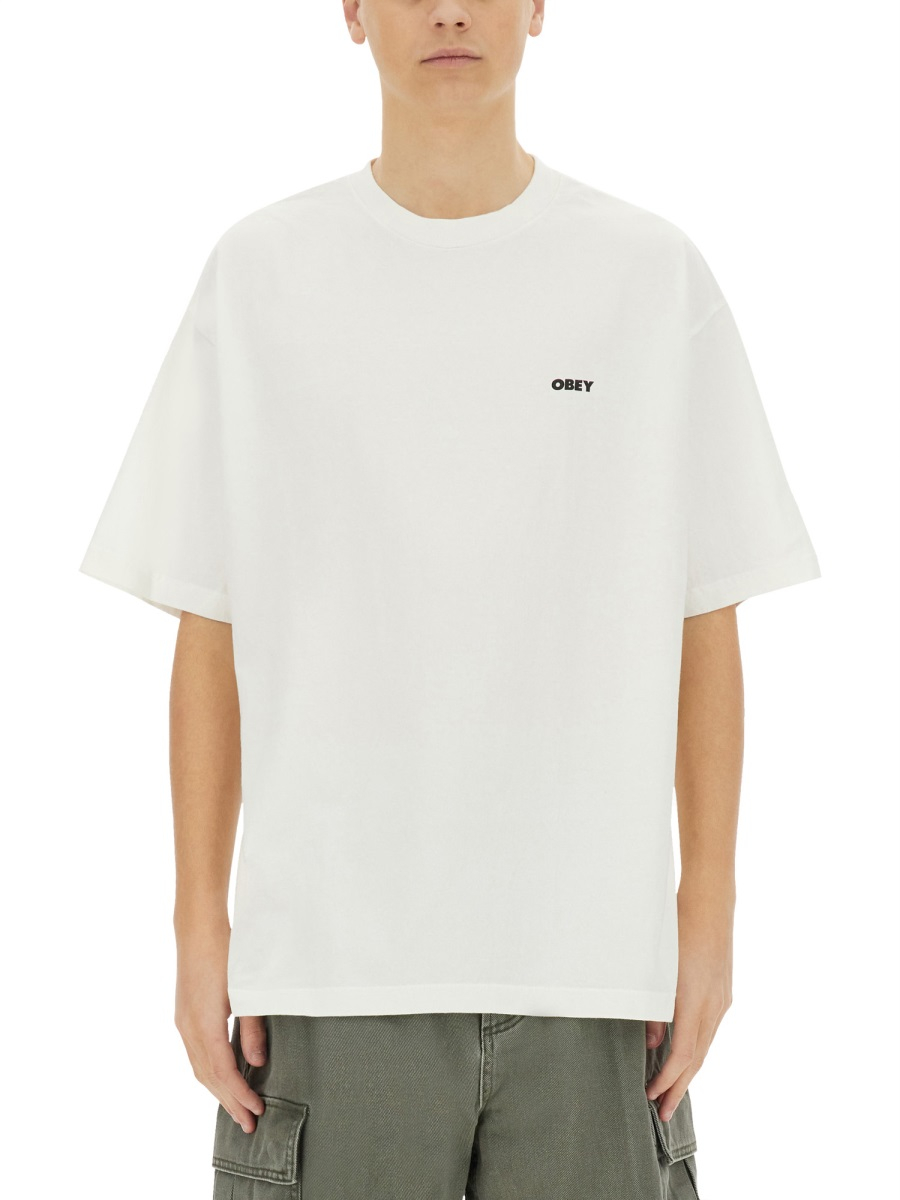 [OBEY] T-shirts Short Sleeve SS25 167924099_PIGMENTVINTAGEWHITE