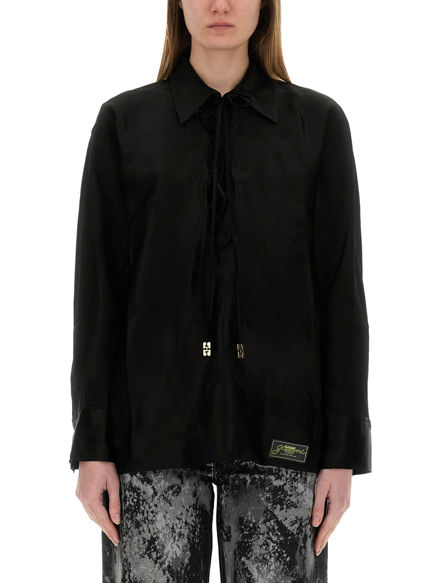 [GANNI] Shirts Long Sleeve SS25 W0359_099