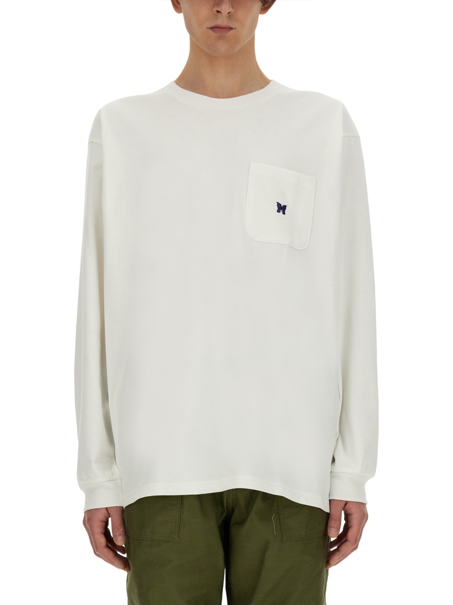 [Needles] T-shirts Long Sleeve SS24 OT261_A-WHITE