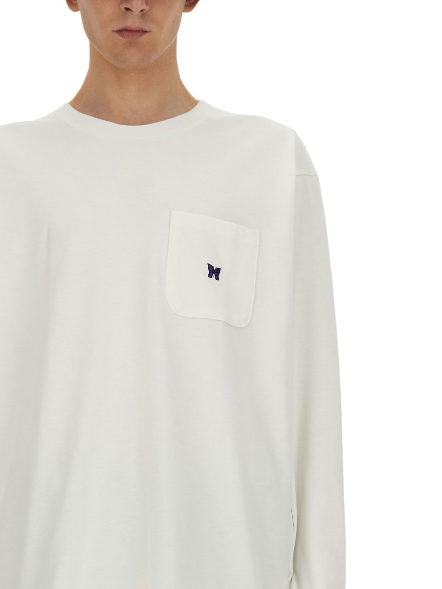 [Needles] T-shirts Long Sleeve SS24 OT261_A-WHITE