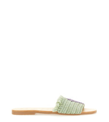 [MANEBI] Sandals SS24 P5.6Y0_FRINGEDKNOTSRAFFIASAGEWITHWISTERIALILACPALM