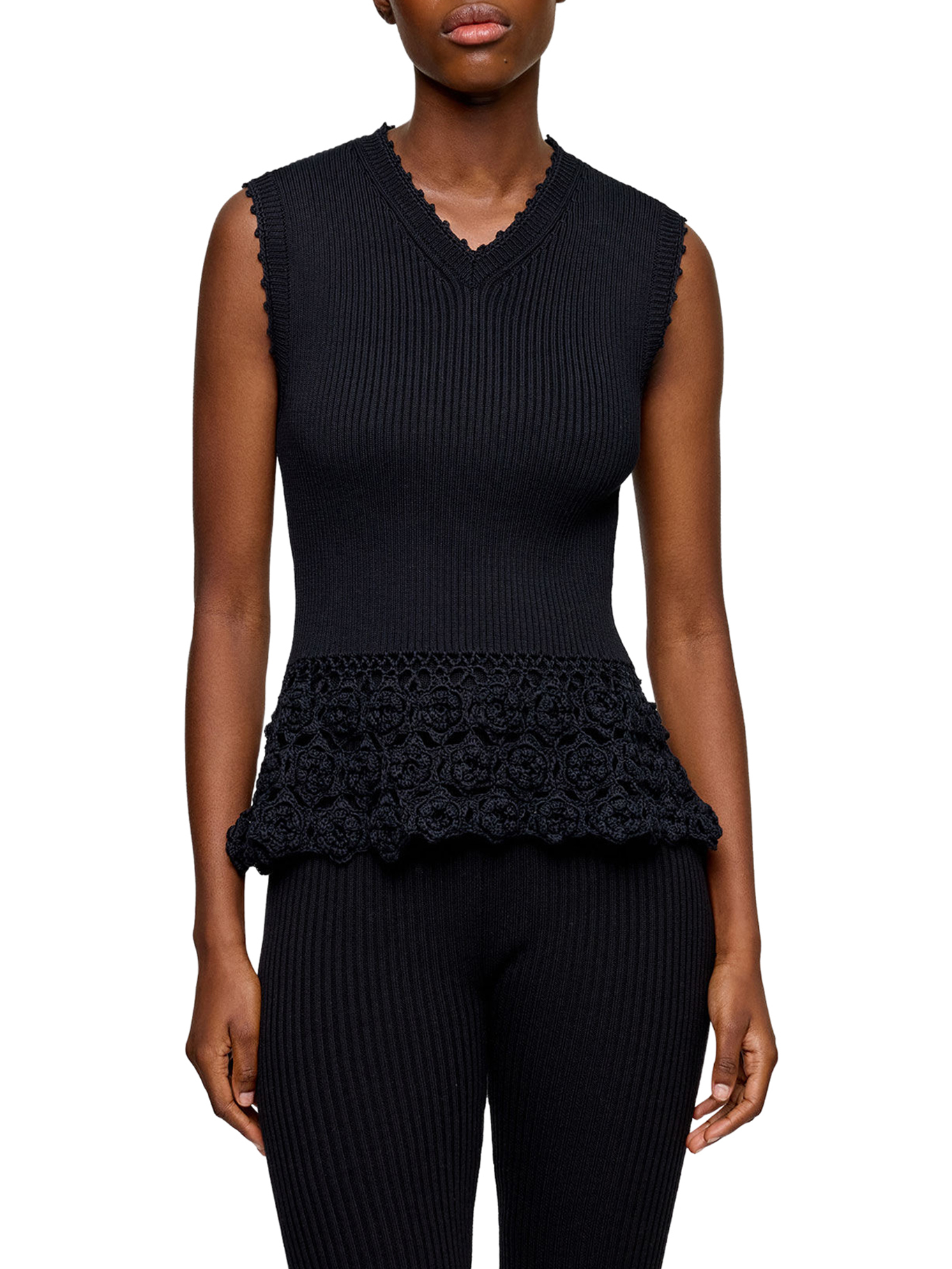 [GANNI] T-shirts Sleeveless SS26 A1070251099 BLACK