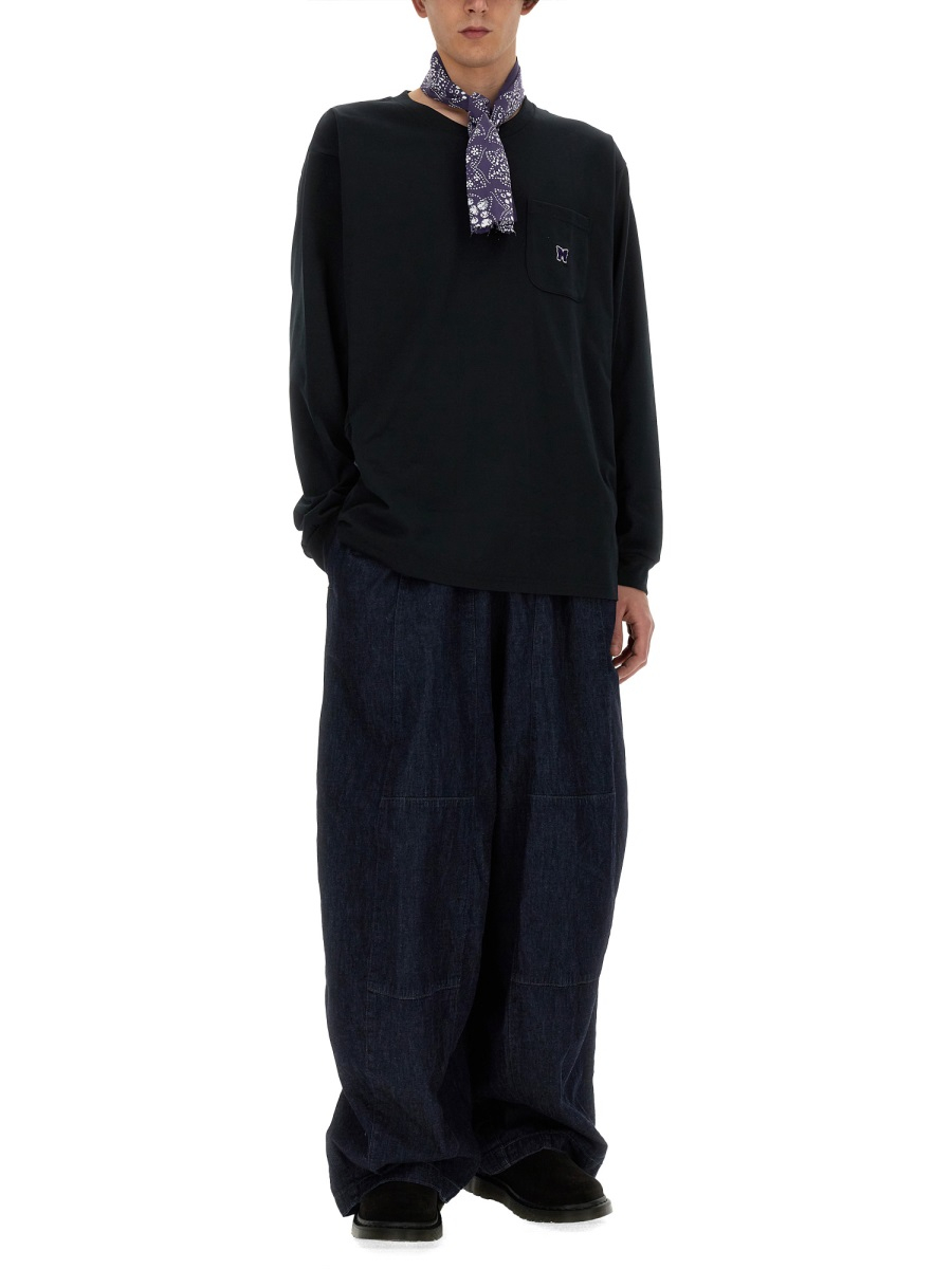 [Needles] T-shirts Long Sleeve SS24 OT261_C-BLACK