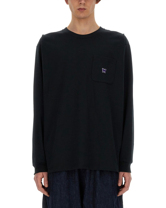 [Needles] T-shirts Long Sleeve SS24 OT261_C-BLACK