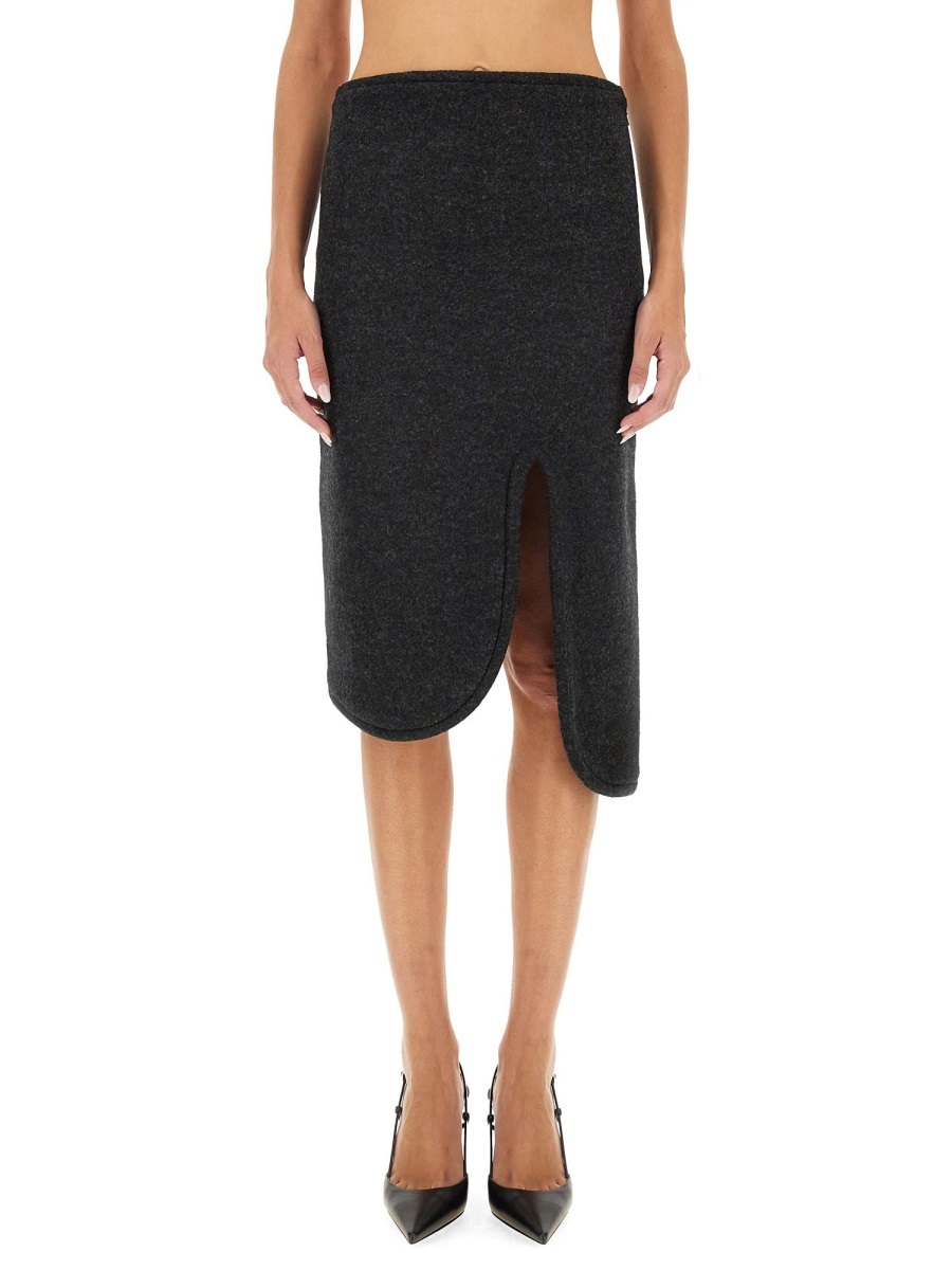 [VICTORIA BECKHAM] Midi skirt FW24 1424WSK005815A_CHARCOAL