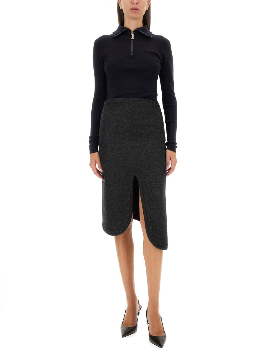 [VICTORIA BECKHAM] Midi skirt FW24 1424WSK005815A_CHARCOAL