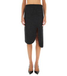 [VICTORIA BECKHAM] Midi skirt FW24 1424WSK005815A_CHARCOAL
