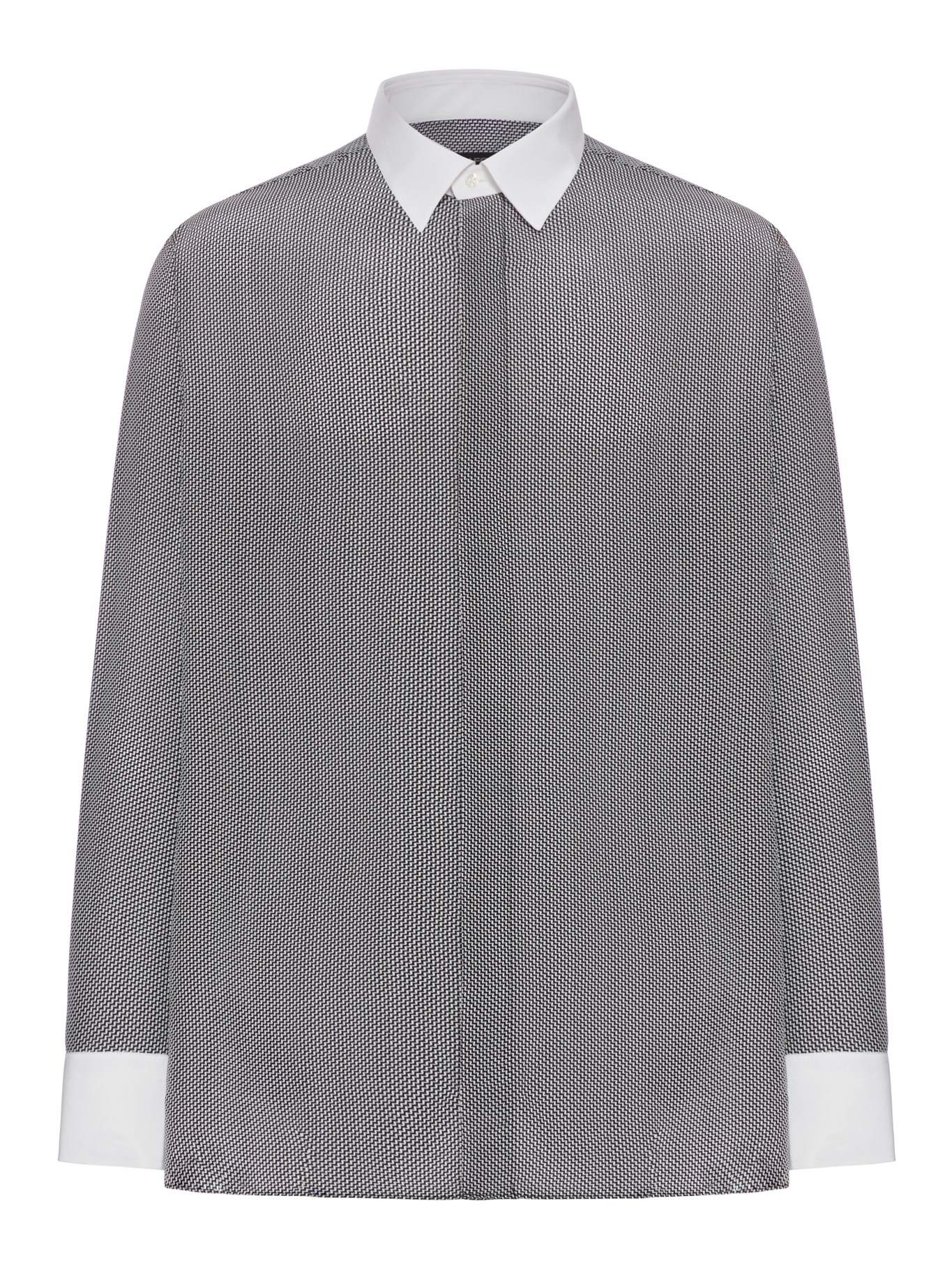[Tom Ford] Shirts Long Sleeve SS26 HRBF04S0206NWA BLACK WHITE
