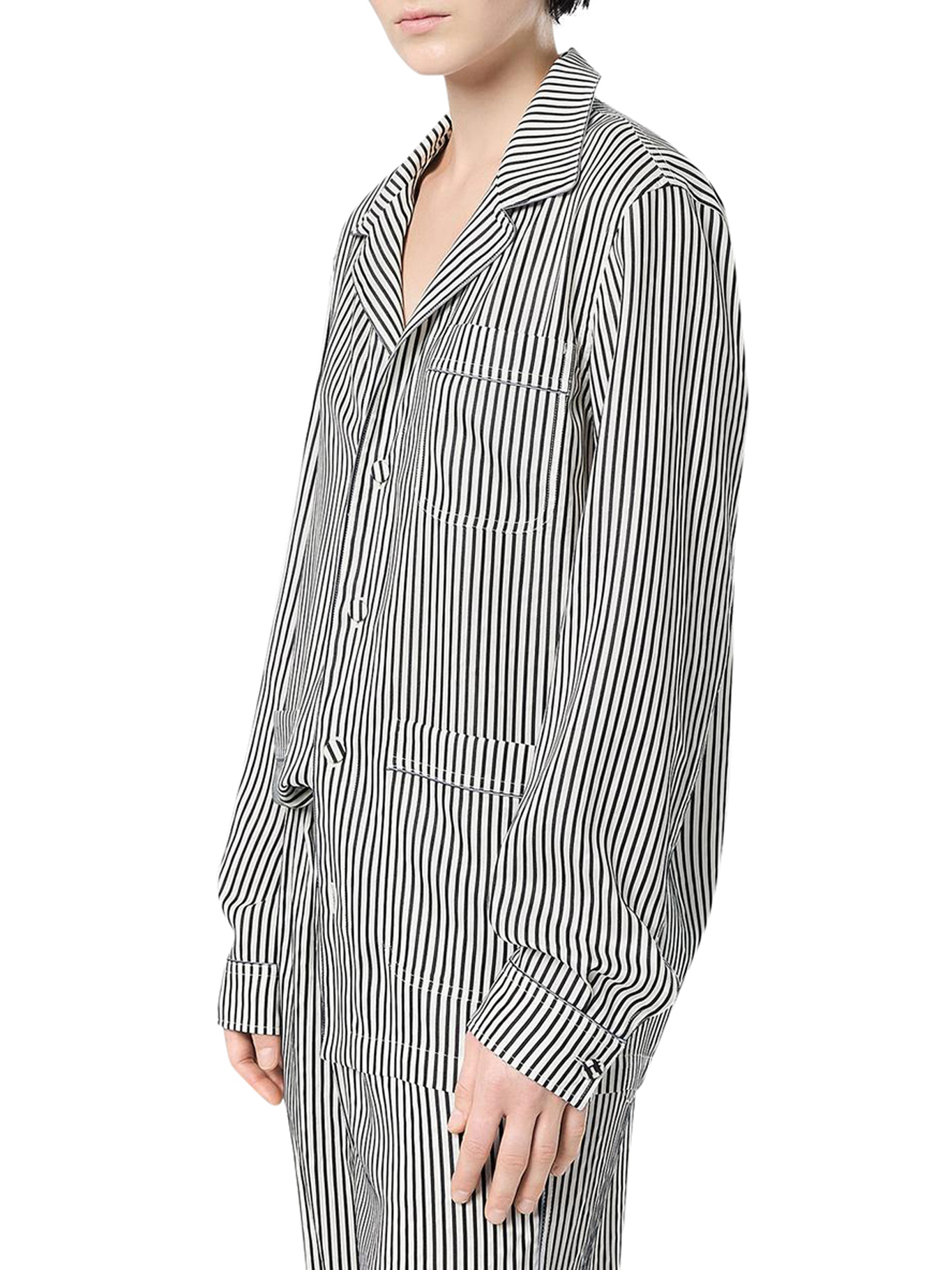 [Tom Ford] Shirts Long Sleeve SS26 CA3335FAX1712NWA BLACK WHITE