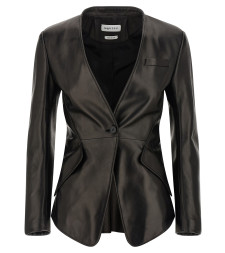 [McQueen] Leather Jacket FW25 840138Q5AML1000