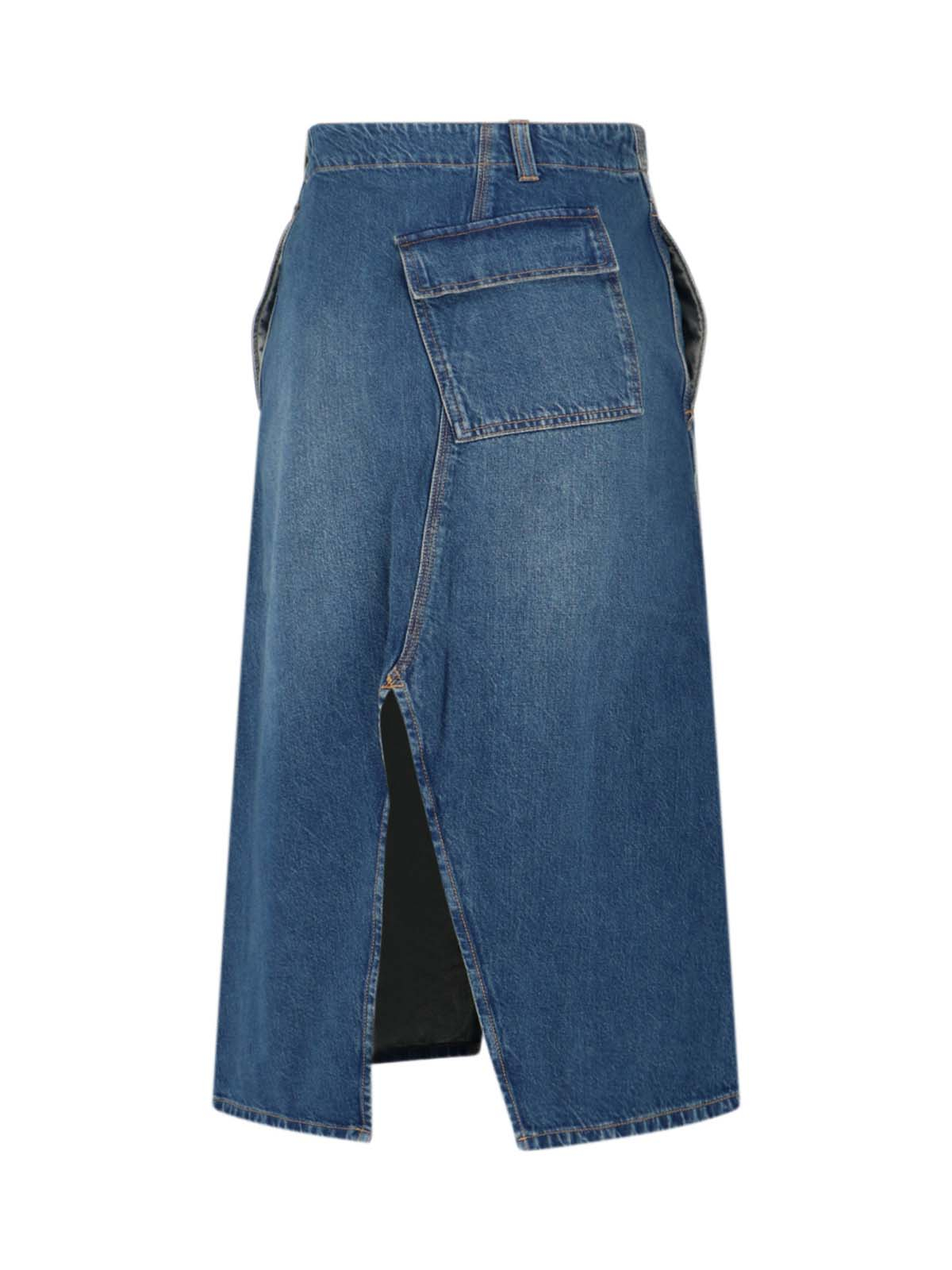 [VICTORIA BECKHAM] Long skirt FW25 1325DSK006587BWASHED BLUE
