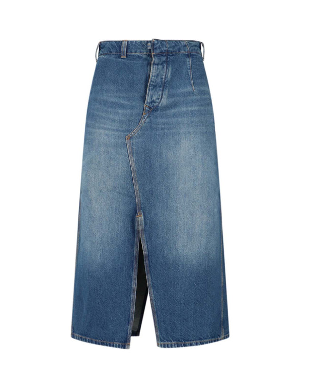 [VICTORIA BECKHAM] Long skirt FW25 1325DSK006587BWASHED BLUE