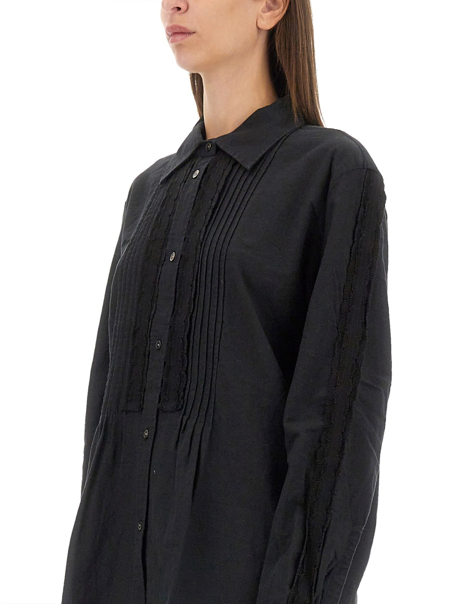[Our Legacy] Shirts Long Sleeve FW24 W4242SBK_PLEATEDBLACKKITCHENWEAVE