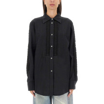 [Our Legacy] Shirts Long Sleeve FW24 W4242SBK_PLEATEDBLACKKITCHENWEAVE