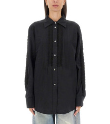 [Our Legacy] Shirts Long Sleeve FW24 W4242SBK_PLEATEDBLACKKITCHENWEAVE