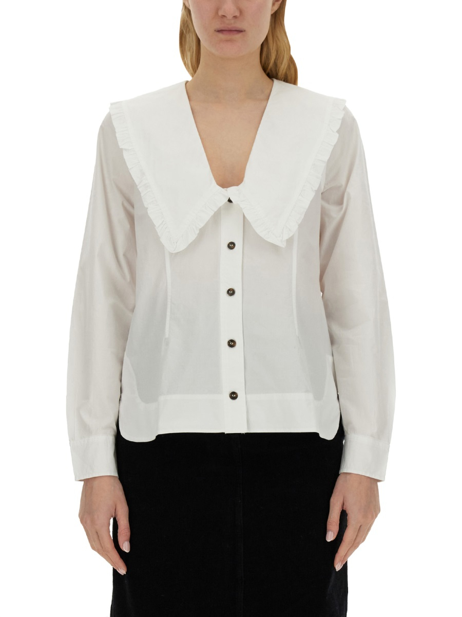 [GANNI] Shirts Long Sleeve FW24 F5778_151