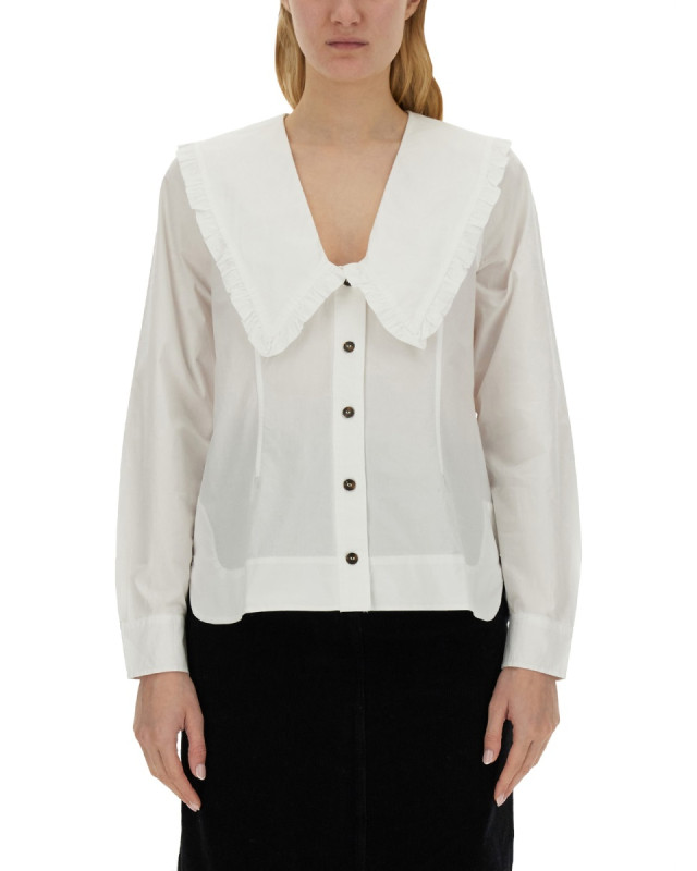 [GANNI] Shirts Long Sleeve FW24 F5778_151