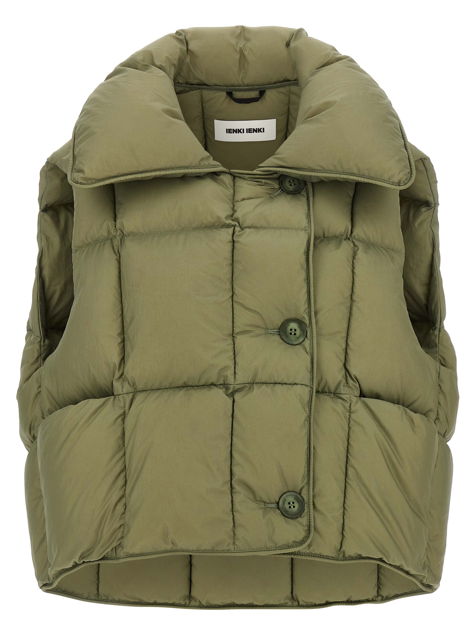 [Ienki Ienki] Down Vest FW25 COZYCLOUDVESTMICRORIBNYLONMICROOLIVEGREEN