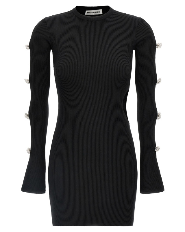[MACH & MACH] Long sleeve dress SS25 R25KD111KNTBLKBLACK