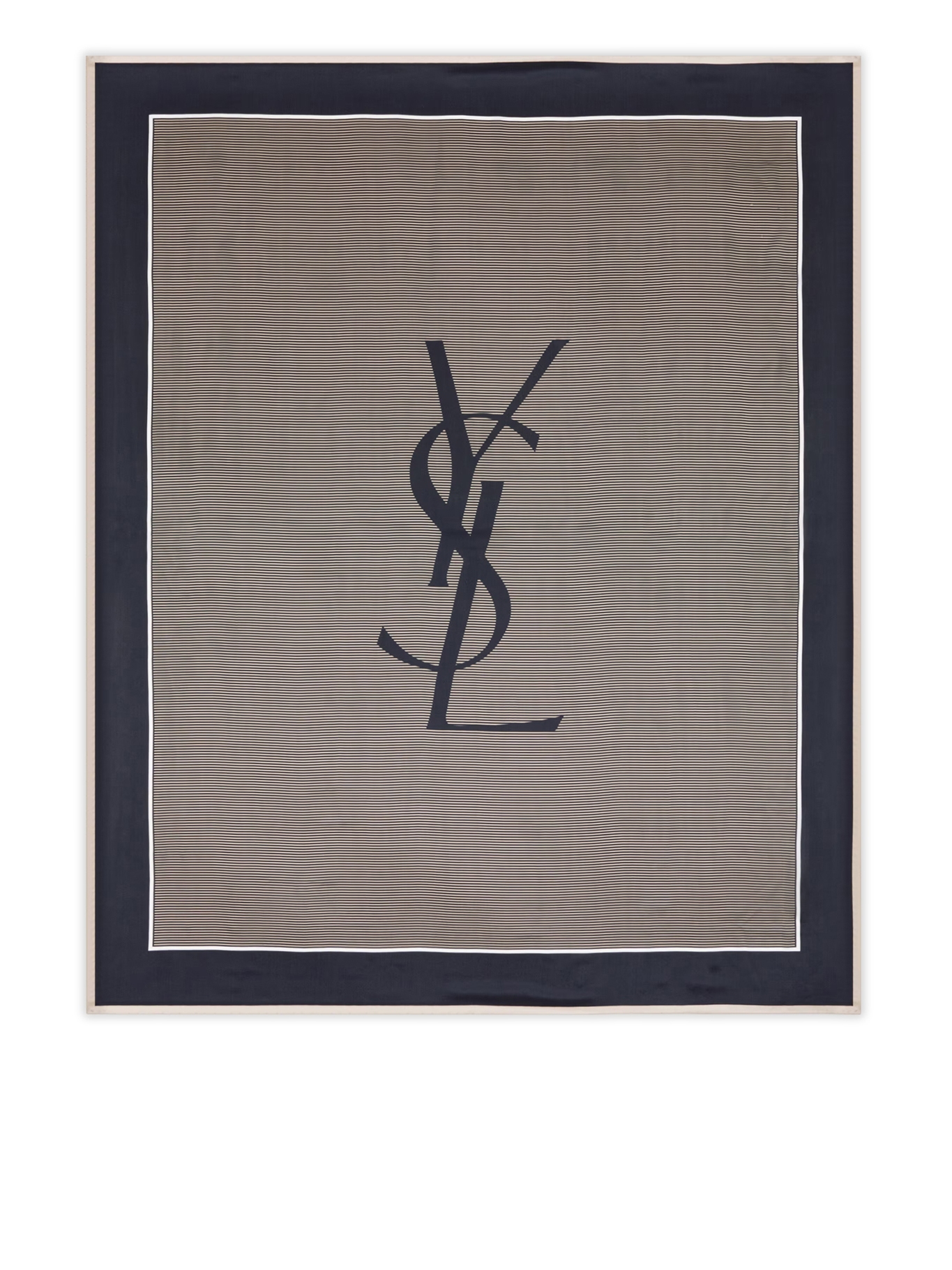 [Saint Laurent] Scarf FW26 8221383Y0394178 NAVY IVORY