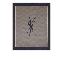 [Saint Laurent] Scarf FW26 8221383Y0394178 NAVY IVORY